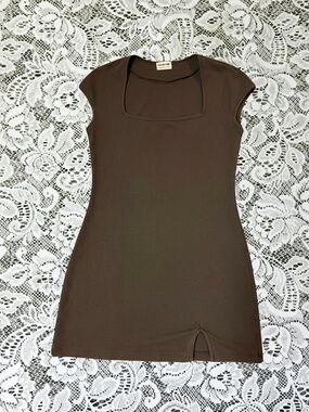 Black Cap Sleeve Square Neck Mini Dress